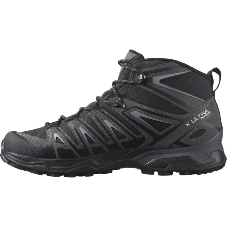 Black Salomon X Ultra Pioneer Mid CSWP Men's Hiking Boots | IE ZG3486